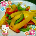 ♥あらたママ♥'s cooksnap of when they made パプリカとピーマンの簡単カラフル炒め☆.