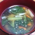 hinato母's cooksnap of when they made 朝食　小松菜と　大根の味噌汁.