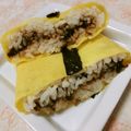 快くん's cooksnap of when they made 茶巾寿司？薄焼き卵でおにぎらず？　.