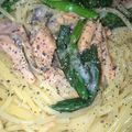 す1222's cooksnap of when they made お手軽サーモンとほうれん草クリームパスタ.