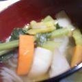 ママの小さなオフィス's cooksnap of when they made 大根の葉入りコンソメスープ☆.
