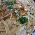 *neige*'s cooksnap of when they made ささみとキノコのトマトクリームパスタ.