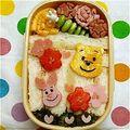 ひなふみmama's cooksnap of when they made キャラ弁☆プーさんピグレットのお弁当.