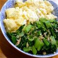 ボンくん's cooksnap of when they made 卵と小松菜の二色丼.