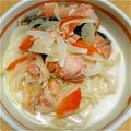 まつこ・ω・'s cooksnap of when they made ★☆サーモンチャウダーのにゅうめん風☆★.