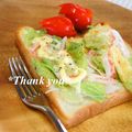 bobitin's cooksnap of when they made かにかま×レタスのスパイシートースト.