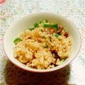 ののっく's cooksnap of when they made 納豆のタレ活用　炊き込みご飯　さんま缶.