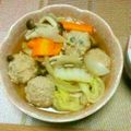 yui_neko's cooksnap of when they made ✳︎簡単✳︎野菜たっぷり鶏団子のお鍋♡.