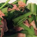 スヌーピーとゆうこ's cooksnap of when they made たっぷりニンニク♡小松菜とベーコン炒め☆.