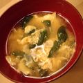maccoro's cooksnap of when they made ほうれん草とゴマ入り卵のお味噌汁.