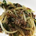 ハルニョッキ's cooksnap of when they made ニラ❀もやし❀挽肉❀のオイソイソー酢炒め.
