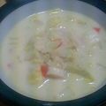 bewithyou's cooksnap of when they made めちゃうま簡単白菜サーモンの豆乳スープ♪.
