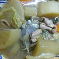 白金魂's cooksnap of when they made 我が家の味噌もつ煮込み～にんにく入り♡.