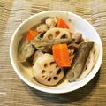 poppoaco's cooksnap of when they made 根菜と鶏肉のねぎ黒酢味噌煮.