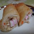 ＠ふるふる's cooksnap of when they made 蒲鉾とかぼちゃのスティック春巻き.