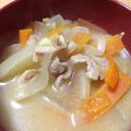 夕飯は６時です's cooksnap of when they made 根菜たっぷり具だくさん豚汁♪.
