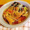 華花金魚's cooksnap of when they made フライパンで秋鮭のちゃんちゃん焼き.