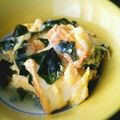 YEONCAT's cooksnap of when they made 厚揚げとわかめの卵とじ.