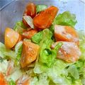 韓流大好きあんずママ's cooksnap of when they made 水菜と柿の味噌ヨーグルトサラダ.