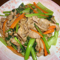あ～ずん's cooksnap of when they made 豚こま肉と小松菜のオイスター炒め.