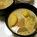 akilondon's cooksnap of when they made さつま芋と南瓜の豆乳味噌汁.