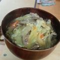 サーフブレイド's cooksnap of when they made 野菜たっぷり豚汁♪.