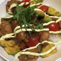 たあくき's cooksnap of when they made カフェ風♡照焼チキンとアボカドごはん.