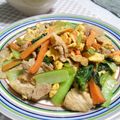 みいみいまる's cooksnap of when they made 小松菜と豚肉のピリ辛味噌マヨ炒め.
