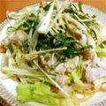 ririco*'s cooksnap of when they made 豚しゃぶと水菜の胡麻ドレパスタ.