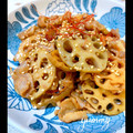 オウジリリノエ's cooksnap of when they made ☆シャキシャキ蓮根と豚肉の簡単甘辛炒め☆.