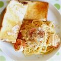 しのぱら's cooksnap of when they made 海老とトマトのクリームパスタ.