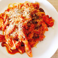 ねこのこばん's cooksnap of when they made トマト煮の残りでパスタ♡.