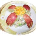 ゆけり３兄弟's cooksnap of when they made クリスマス★りんごdeお花のポテトサラダ.