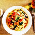 作るの食べるの大好き's cooksnap of when they made ミディトマトのペペロンチーノパスタ.