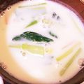 mugi918's cooksnap of when they made ほっこり♪小松菜の豆乳コンソメスープ.
