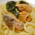 kucina's cooksnap of when they made サーモンとほうれん草のクリームパスタ.