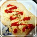 kiriken120's cooksnap of when they made 朝食トースト☆スクランブルエッグトースト.