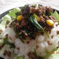 ノチアチ's cooksnap of when they made ひき肉とほうれん草の甘辛のっけご飯✿ฺ.