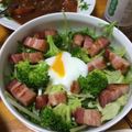 ぐーすけ☆'s cooksnap of when they made 満足120%！ベーコン温玉のおかずサラダ.