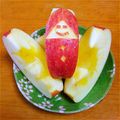 しじみごはん's cooksnap of when they made 簡単　りんごの飾り切り　サンタクロース.