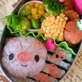 mirea876's cooksnap of when they made 乗せるだけ♪ブタっ鼻おにぎり.