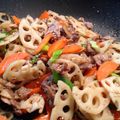 moёきち's cooksnap of when they made 食べ応えアリ！豚肉入り蓮根のきんぴら.