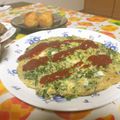 よちりん's cooksnap of when they made ❁大根の葉で❁簡単オムレツ.