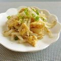 簡単手抜きママ's cooksnap of when they made もやしの卵炒め　香味醤油がけ.