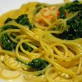 zeroBi's cooksnap of when they made えびとほうれんそうのクリームパスタ.