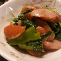 Akosua's cooksnap of when they made 小松菜とウィンナーのオイマヨ炒め.