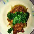 Hoonaona's cooksnap of when they made 肉味噌ダレと柔らか〜いふろふき大根.