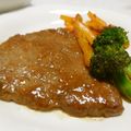 のりてぃｓｘ's cooksnap of when they made 塩麹漬け牛もも肉のステーキ　レモンソース.