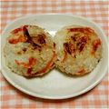 まあまま☆0403's cooksnap of when they made ひな祭り✿桜海老のまんまる焼きおにぎり。.