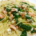 xoaixo's cooksnap of when they made 鮭ときのこのクリームスパゲッティ.